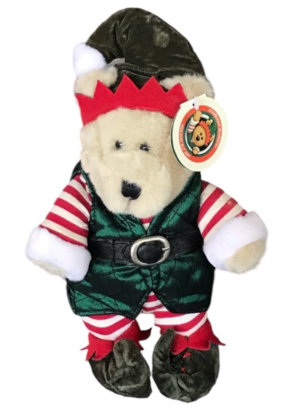 Starbucks Bearista Holiday Elf 2001 Plush Bear